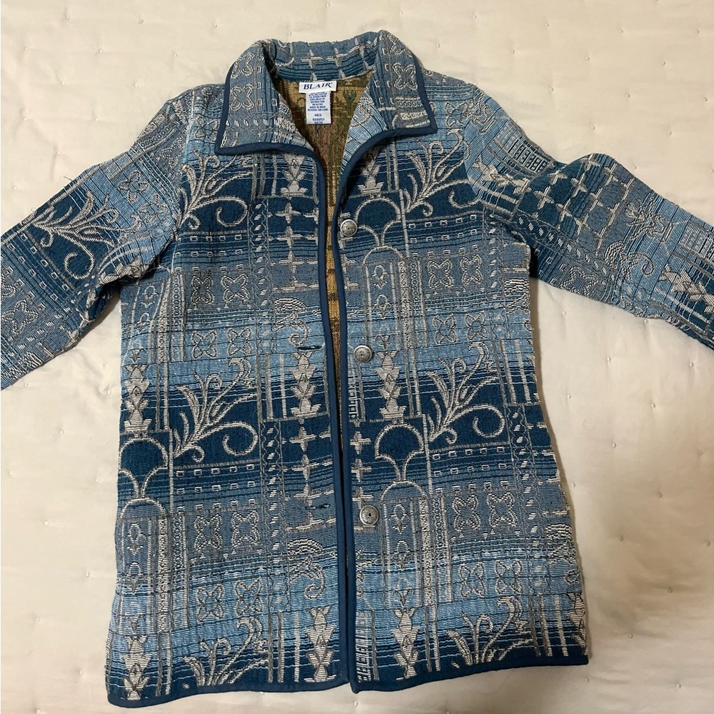 Blair Blue and Gray Women's Blazer